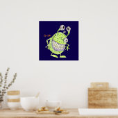 vieräugiges grünes Alien-Monster Poster (Küche)