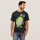 vieräugiges grünes Alien-Monster T-Shirt (Vorne ganz)