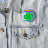 Vierblät triges Kleeblatt mit Regenbogen Button (Beispiel)