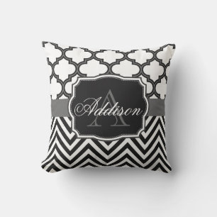 Vierblatt-Chevron-Monogramm Kissen
