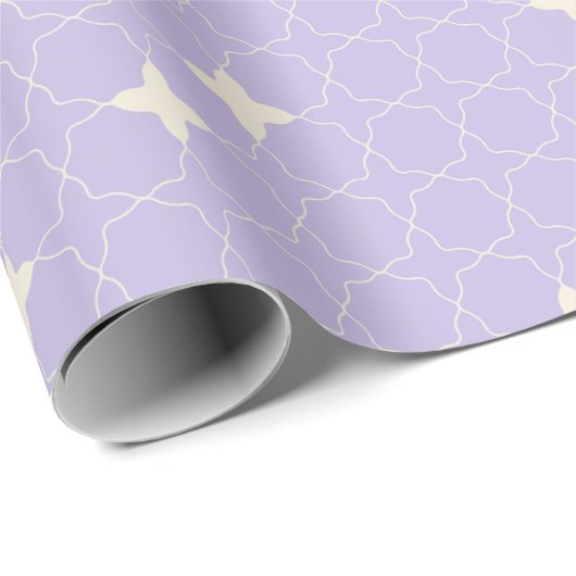 Vierblatt Geometrisches Muster Geschenkpapier (Rolleneckpunkt)