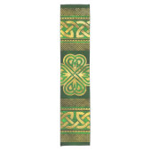 Vierblatt Lucky Clover Kleeblatt Ornament Kurzer Tischläufer (Vorderseite)