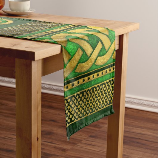 Vierblatt Lucky Clover Kleeblatt Ornament Kurzer Tischläufer (Beispiel)