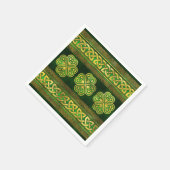 Vierblatt Lucky Clover Kleeblatt Ornament Serviette (Ecke)