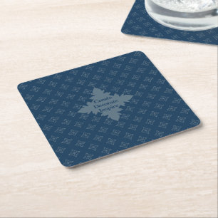 Vierblatt-Rosette Airforce-Blue-Foulard-Muster Rechteckiger Pappuntersetzer