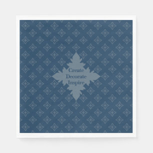 Vierblatt-Rosette Airforce-Blue-Foulard-Muster Serviette
