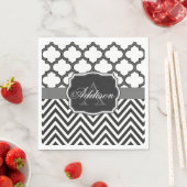 Vierblatt-Winkelzug-Monogramm Serviette (Beispiel)