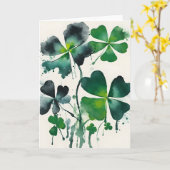 Vierblattklee - Aquarellblumen Karte (Gelbe Blume)