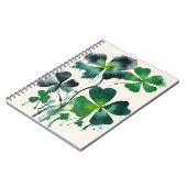 Vierblattklee - Aquarellblumen Notizblock (Linke Seite)