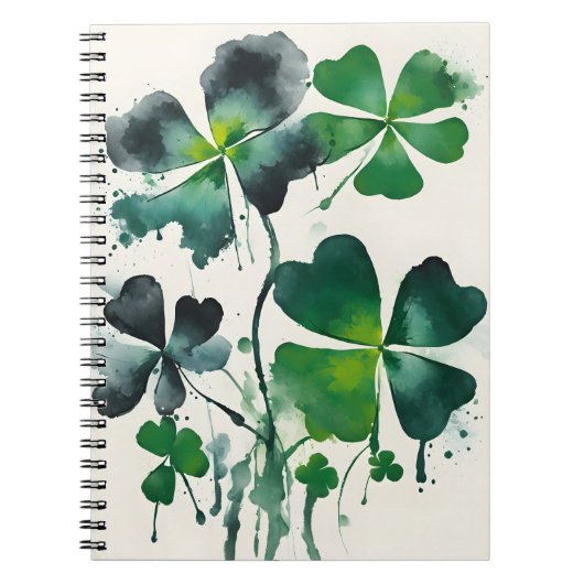 Vierblattklee - Aquarellblumen Notizblock (Vorderseite)