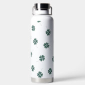 Vierblattklee Grün Wasserfarbe Trinkflasche (Rückseite)