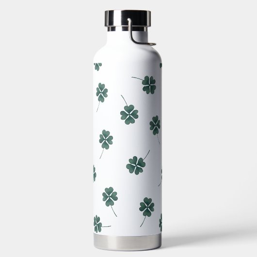 Vierblattklee Grün Wasserfarbe Trinkflasche (links)