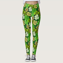 vierblättrig grün leggings