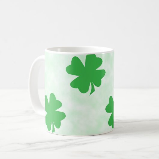 Vierblättrige Lucky-Klee Kaffeetasse (Vorderseite Links)