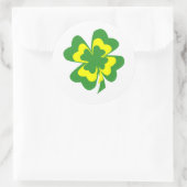 Vierblättriger grüner Klee Runder Aufkleber (Tasche)