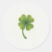 vierblättriger Kleeblattkleber Runder Aufkleber (Vorderseite)
