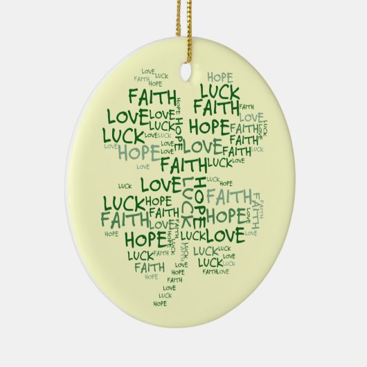 Vierblättriges Kleeblatt bedeutend: Hoffnung, Keramikornament (Rechts)