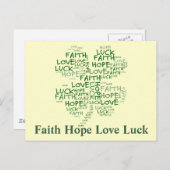 vierblättriges Kleeblatt Bedeutung: Hoffnung, Glau Postkarte (Vorne/Hinten)