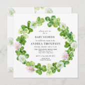 vierblättriges Kleeblatt | Blätter für Kleeblatt | Einladung (Vorne/Hinten)