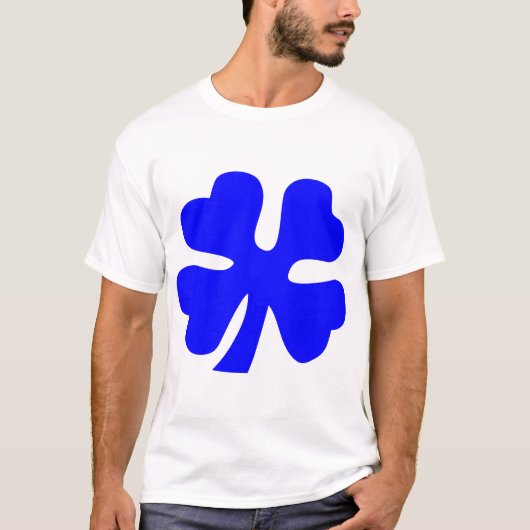 vierblättriges Kleeblatt - Blau T-Shirt (Vorderseite)
