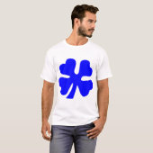 vierblättriges Kleeblatt - Blau T-Shirt (Vorne ganz)