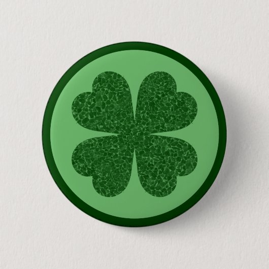 Vierblättriges Kleeblatt Button (Vorderseite)