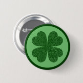 Vierblättriges Kleeblatt Button (Vorne & Hinten)