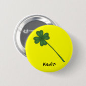 Vierblättriges Kleeblatt Button (Vorne & Hinten)