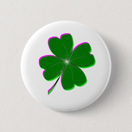 Vierblättriges Kleeblatt Button (Vorderseite)