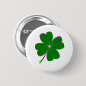 Vierblättriges Kleeblatt Button (Vorne & Hinten)