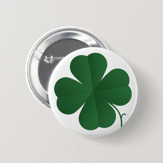 Vierblättriges Kleeblatt Button (Vorne & Hinten)