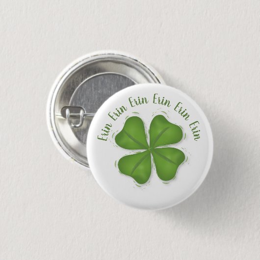 vierblättriges Kleeblatt Button (Vorne & Hinten)