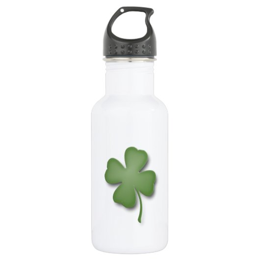 vierblättriges Kleeblatt Edelstahlflasche (Vorderseite)