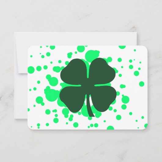 vierblättriges Kleeblatt Einladung (Vorderseite)