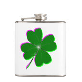 Vierblättriges Kleeblatt Flachmann (Vorderseite)