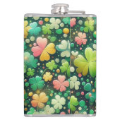 vierblättriges Kleeblatt Flachmann (Rückseite)