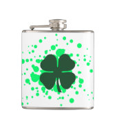 vierblättriges Kleeblatt Flachmann (Vorderseite)