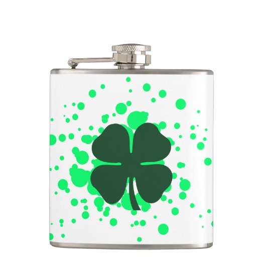 vierblättriges Kleeblatt Flachmann (Vorderseite)