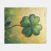 vierblättriges Kleeblatt Fleecedecke (Vorderseite (Horizontal))