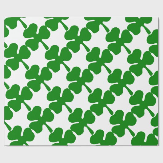 Vierblättriges Kleeblatt für Glück Geschenkpapier (Flach)
