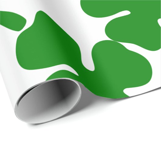 Vierblättriges Kleeblatt für Glück Geschenkpapier (Rolleneckpunkt)