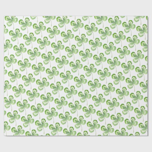vierblättriges Kleeblatt Geschenkpapier (Flach)