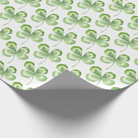 vierblättriges Kleeblatt Geschenkpapier (Ecke)