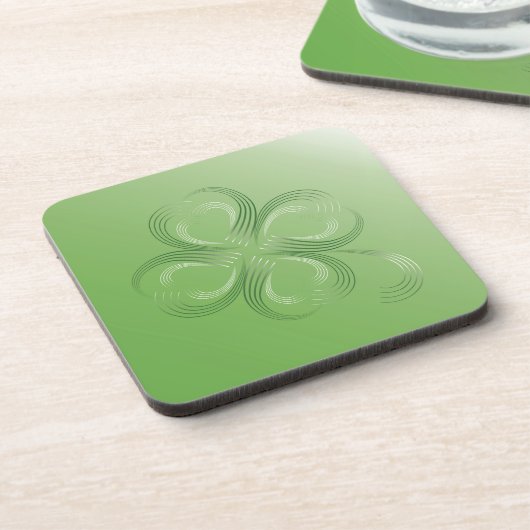 vierblättriges Kleeblatt Getränkeuntersetzer (Linke Seite)