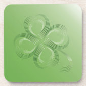 vierblättriges Kleeblatt Getränkeuntersetzer (Vorderseite)