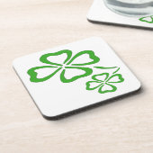 vierblättriges Kleeblatt Getränkeuntersetzer (Linke Seite)