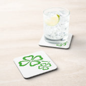 vierblättriges Kleeblatt Getränkeuntersetzer (Rechte Seite)