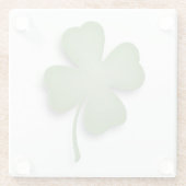 vierblättriges Kleeblatt Glasuntersetzer (Rückseite)