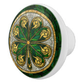 Vierblättriges Kleeblatt - Gold, Malachite Pearl Keramikknauf (Rechts)