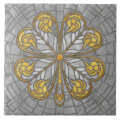 Vierblättriges Kleeblatt - Gold und Perlmosaik Fliese (Vorderseite)